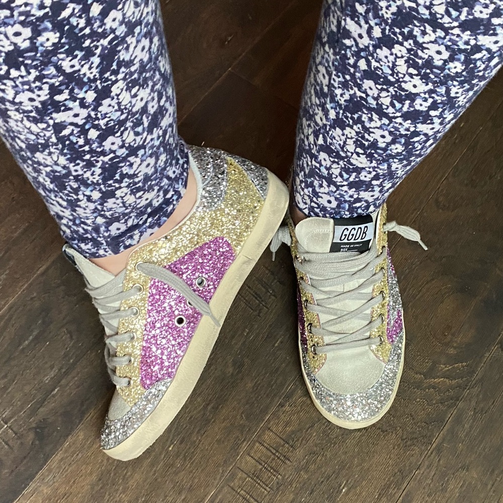 Golden Goose Glitter Sneakers - Silver, Purple, Gold - Picture 2 of 9